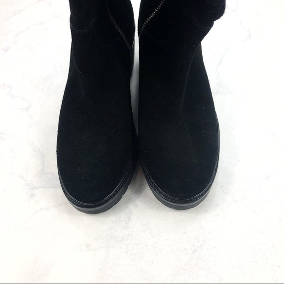 [MK] Black Suede Heel Boots - Picture 4 of 4